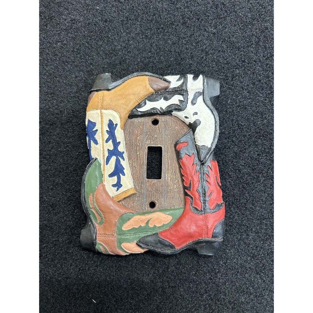 Vintage Western Country Cowboy Boot Single Switch Plate Cover B4